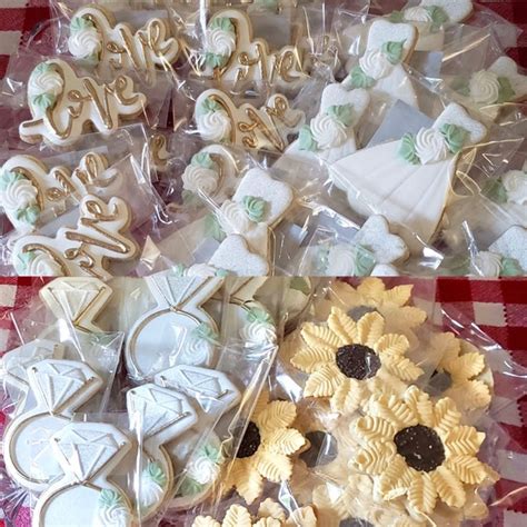 Wedding Bridal Shower Bride Groom Custom Personalized Hand Decorated Sugar Shortbread Cookies