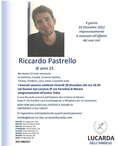 Riccardo Pastrello Imprese Funebri Cav Lucarda Dell Angelo