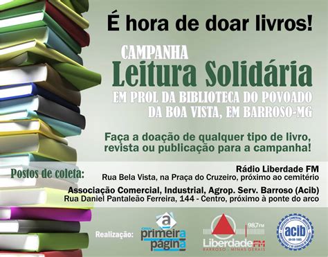 Acib Dá Apoio A Campanha De Doação De Livros Em Barrroso ~ Acib Barroso