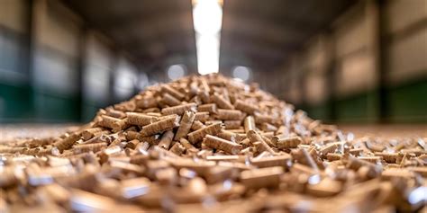 Producing Wood Pellets For Biofuel At A Biomass Plant Concept Biomass