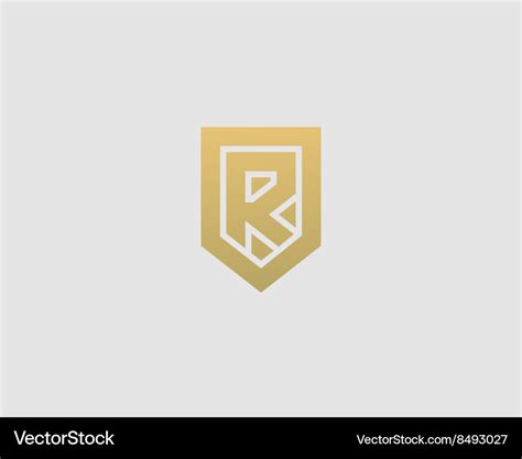 Abstract Letter R Shield Logo Design Template Vector Image