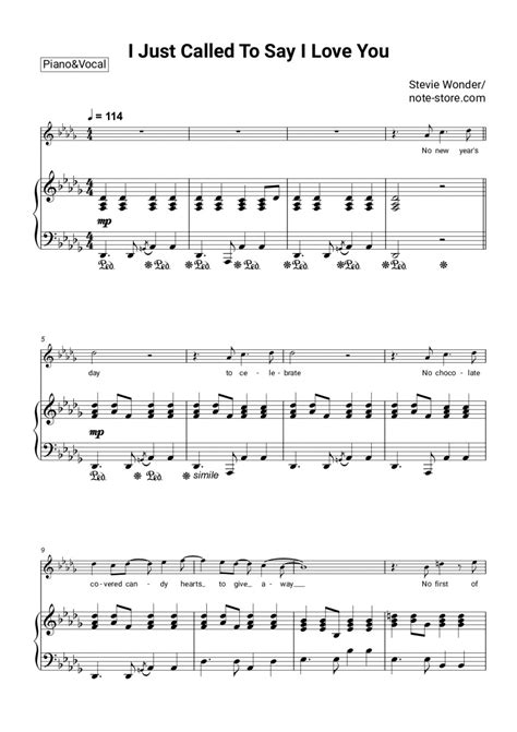 Stevie Wonder I Just Called To Say I Love You Sheet Music For Piano With Letters Download