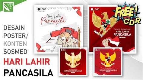 [free] Template Desain Poster Ucapan Hari Lahir Pancasila Template