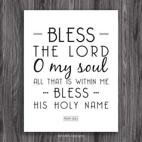 Bless The Lord O My Soul Psalm 103 1 8x10in DIY Printable Christian