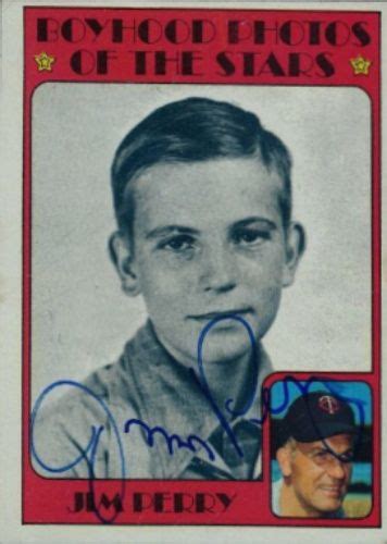 1972 Topps Jim Perry Baseball Autographed Trading Card Jim Perry