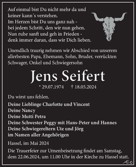 Traueranzeigen Von Jens Seifert Abschied Nehmen De