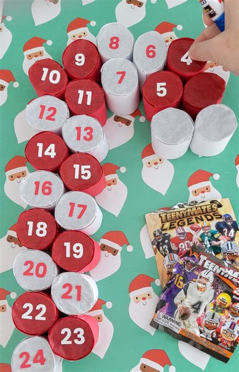 Candy Cane Diy Advent Calendar From Toilet Paper Rolls Merriment Design