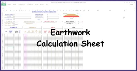 Earthworks Cut And Fill Calculations Spreadsheet With Regard To