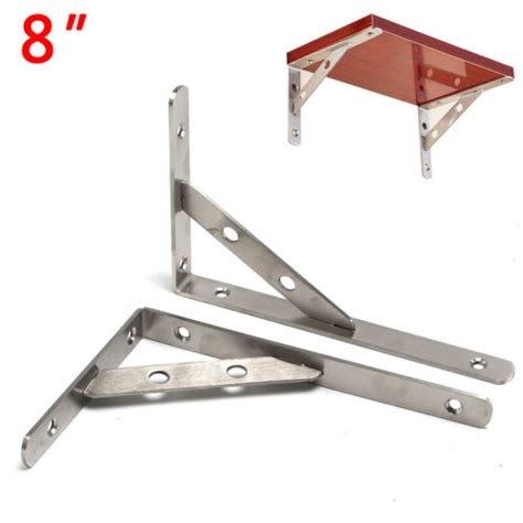 8triangle Heavy Duty Stainless Steel L Shaped Wall Shelf Support Bracket Uk On Onbuy