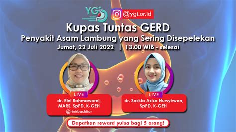 AYO SIMAK Instagram Live Kupas Tuntas GERD Yayasan Gastroenterologi