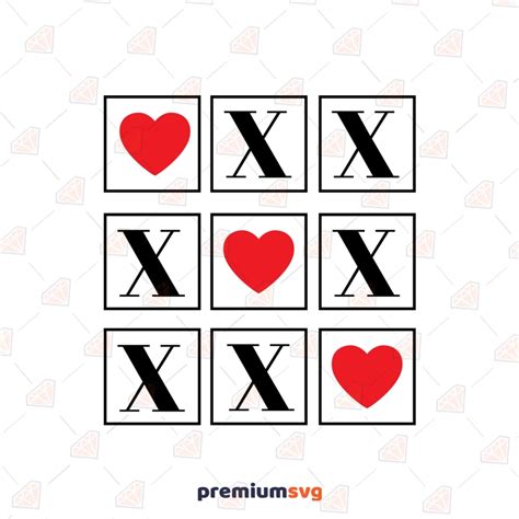 Valentines Tic Tac Toe Svg Cut File Valentine Xoxo Game Svg Premiumsvg