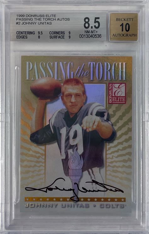 Lot Detail Johnny Unitas Signed 1999 Donruss Elite Tc 2 Autograph