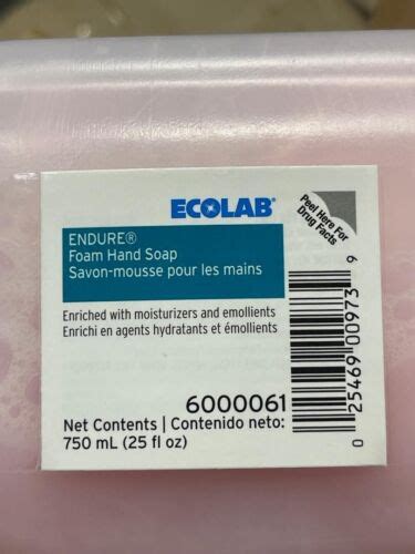 Ecolab Endure Foam Hand Soap 6000061 Case Of 6 25 Oz 750 Ml Bottles New Ebay