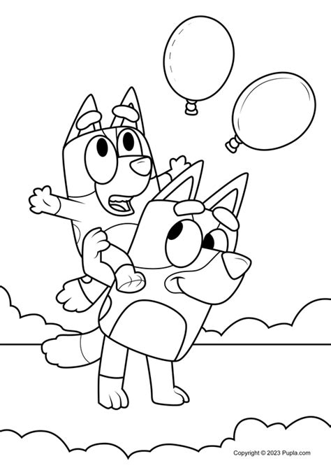 Bluey And Bingo Coloring Page Free