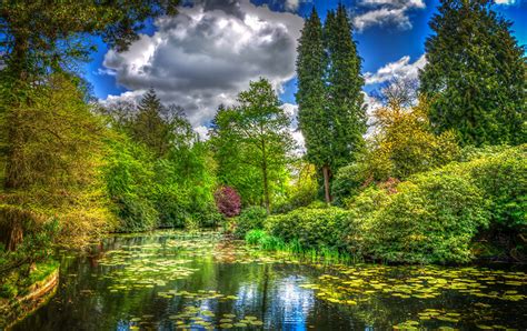 Fondos De Pantalla Inglaterra Parque Estanque Tatton Park Rboles