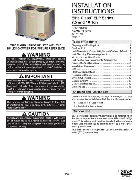 Lennox Installation Manual