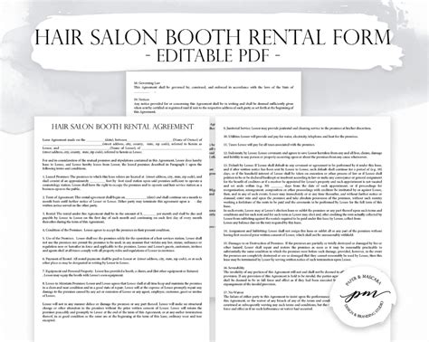 Rental Agreement Templates Event Flyer Templates Salon Booth Rental