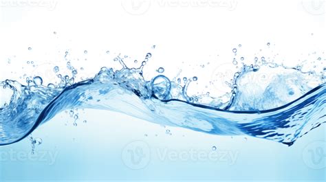 Water Splashes And Drops Isolated On White Background Abstract