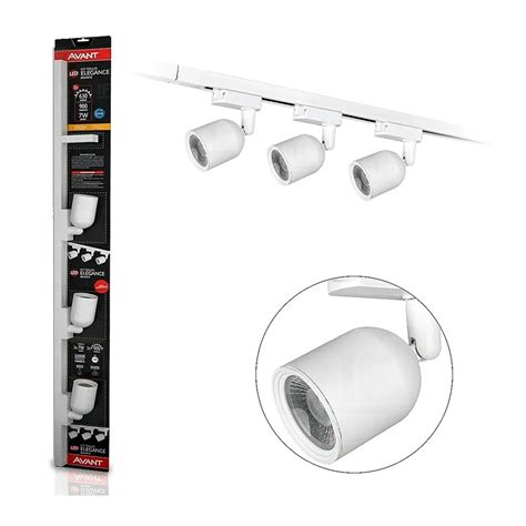 Kit Trilho Elegance Branco Spots Mt Avant W Lumens