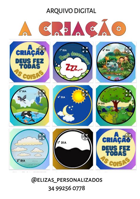 Historia Da Criação Do Mundo Infantil Para Imprimir