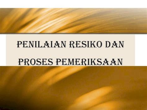 Pdf Penilaian Resiko Dan Proses Pemeriksaanwinarti Staff Gunadarma Ac