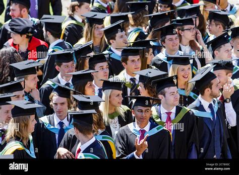 University Of Bath Students At Their Student Graduation Ceremony Are