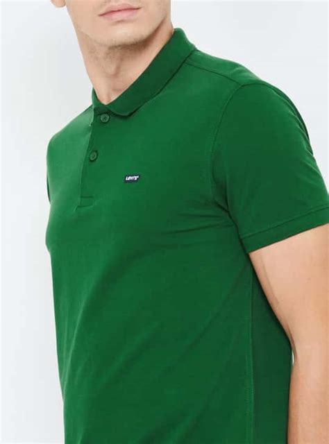 Levis Solid Slim Fit Polo T Shirt Green