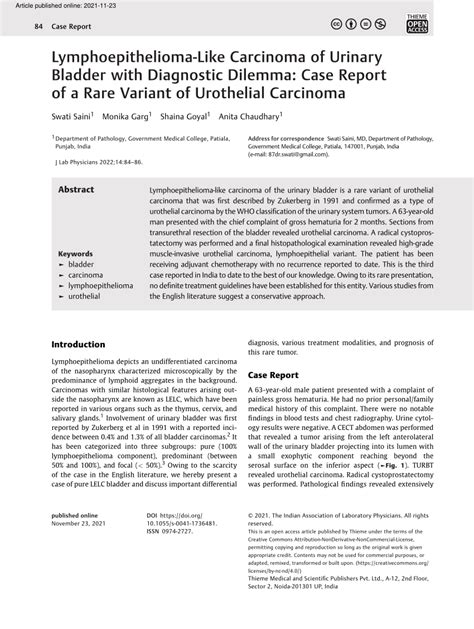 Pdf Lymphoepithelioma Like Carcinoma Of Urinary Bladder With