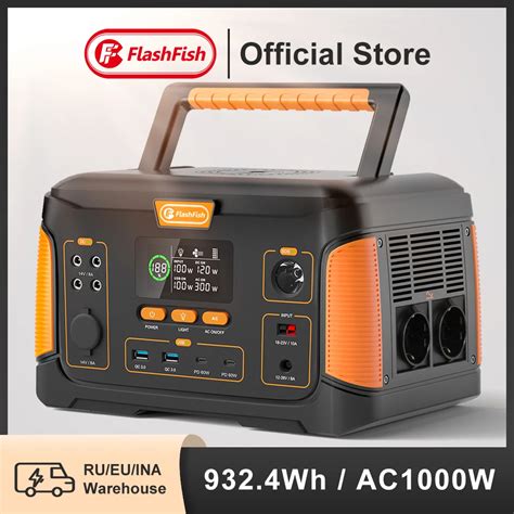 Ff Flashfish 1000w 휴대용 발전소 932wh 태양열 발전기 비상 배터리 공급 125w Dc 60w Pd