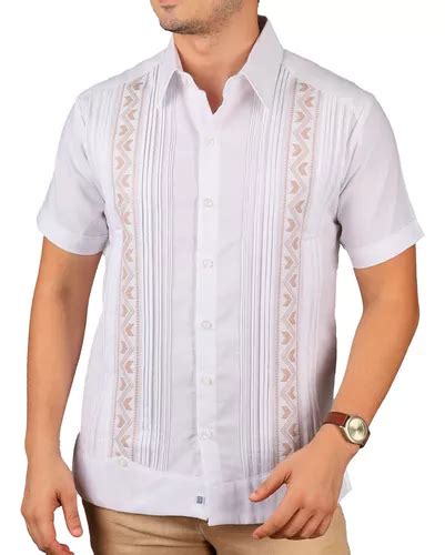 Guayabera De Lino Con Bordado En Punto De Cruz Mod Huh