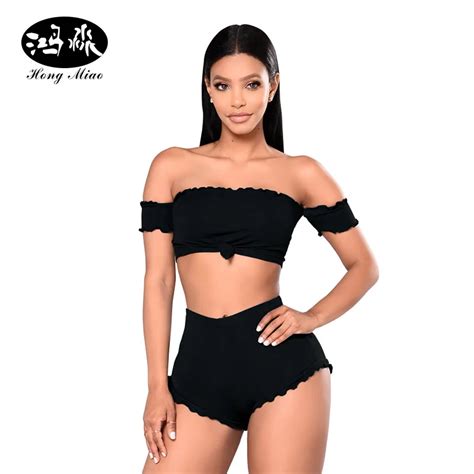 Hongmiao New Summer Women Sets Strapless Crop Top And Short