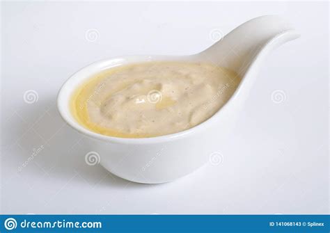 Salsa Tahini Semilla Lim N Y Ajo De S Samo Con Aceite Imagen De