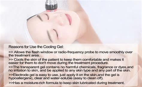 Cooling Gel For Women And Man Use With Permanent Laser Hair Removal Device System And Rf Radio