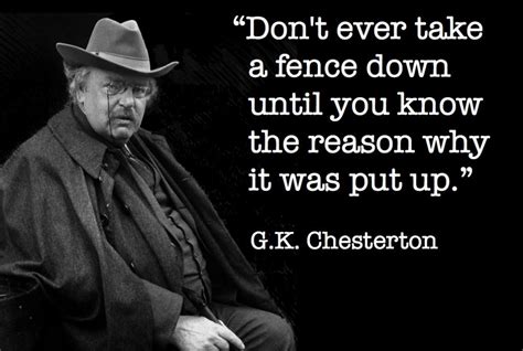 Don T Ever Take A Fence Down Until You Know The Reason Why It Was Put