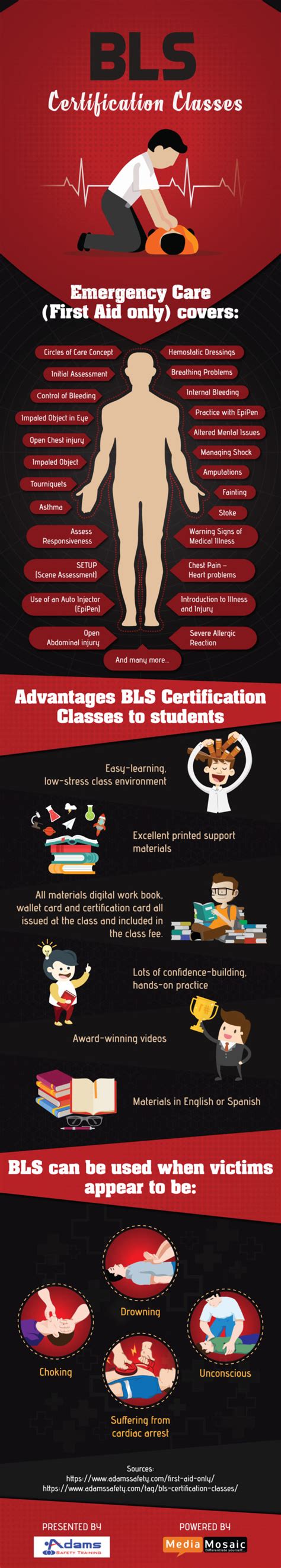 Advantages Of Bls Certification Classes Infographic Adams Safety