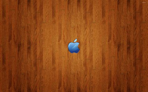 Blue Apple logo on wood wallpaper - Computer wallpapers - #53940