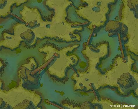 Wooded Swamp Spellarena On Patreon Dnd World Map Fantasy World Map