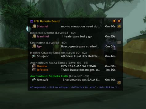 Lfg Group Bulletin Board Tbc Addon Para Burning Crusade Classic Altertime