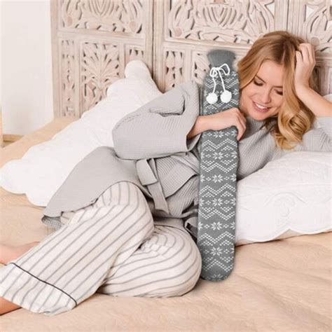 2L Hot Water Bottle With Faux Fur Covers Extra Long Body Winter