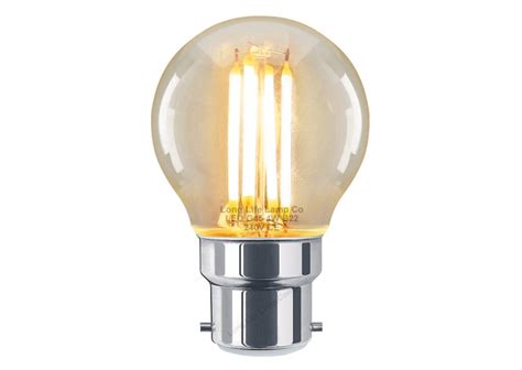 Filament Vintage W Led Golf Ball Light Bulb B Clear Glass