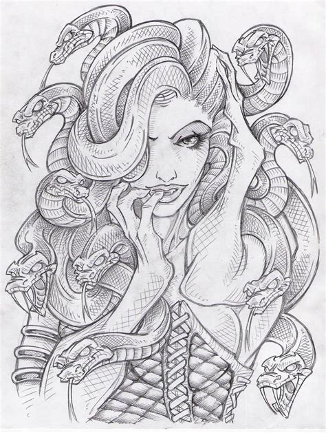 Full Body Medusa Drawing