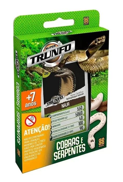 Jogo Super Trunfo Cobras E Serpentes Grow DiverMais