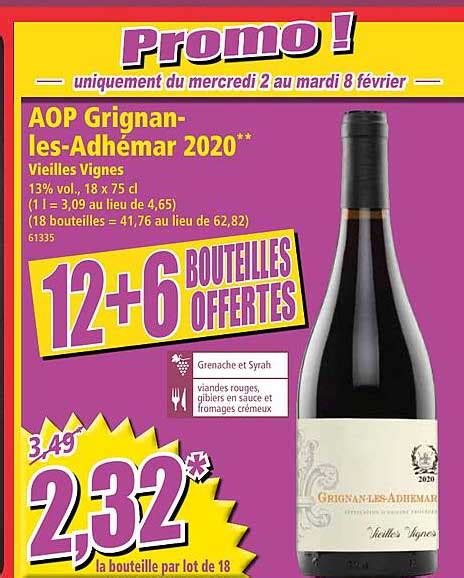 Promo Aop Grignan les adhémar 2020 Vieilles Vignes chez Norma