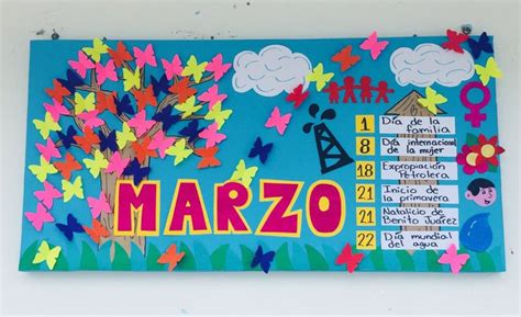 Periódico mural MARZO Manualidades escolares Decoraciones escolares