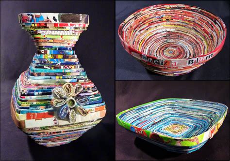 Recycled Magazine Bowls Julia Sanderl