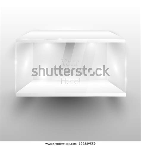 3d Empty Glass Showcase Exhibit Vector Stock Vector Royalty Free 129889559 Shutterstock