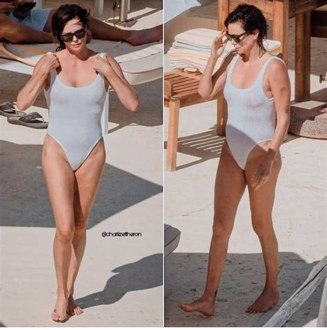 Charlize Theron One Piece Supportive Piecings Swimwear Quick