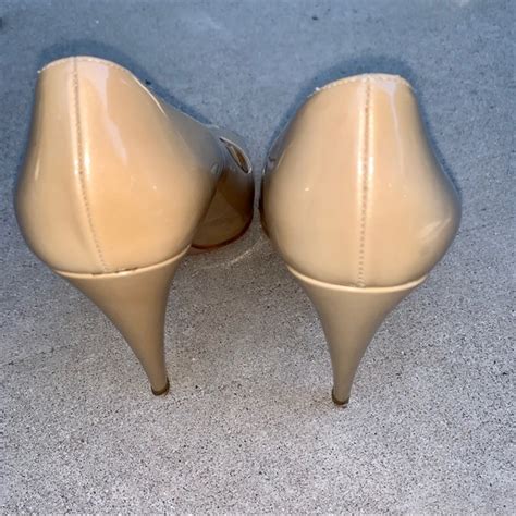 Prada Shoes Prada Peep Toe Nude Patent Heel Poshmark