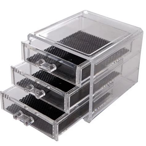 Clear 3 Drawers Plastic Storage Box Small Size135x125x110mm Organizer