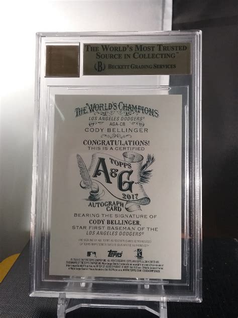 Cody Bellinger Topps Allen Ginter Rookie Rc Autograph Auto Bgs